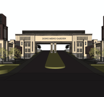 欧式小区门头su模型