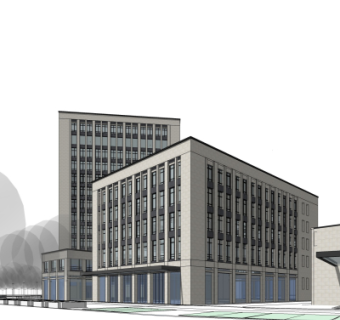 现代办公楼su模型