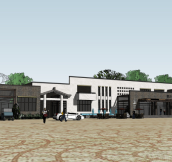 新中式商业会所su模型