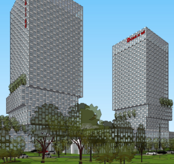 现代办公楼su模型