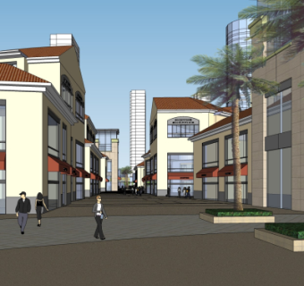 欧式商业街su模型