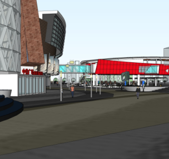 现代商业广场su模型