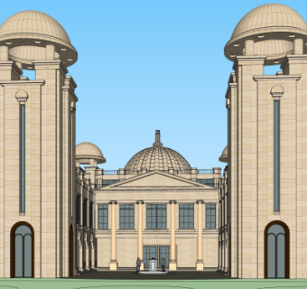 欧式酒店su模型