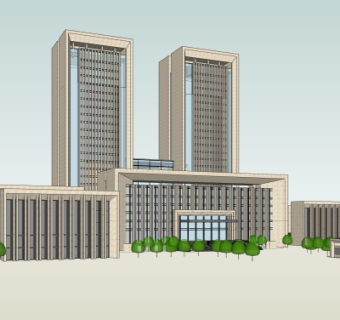 现代办公楼su模型