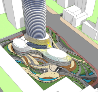 现代商业街su模型