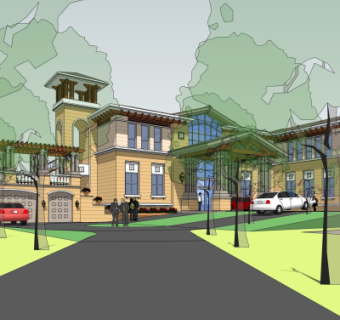 欧式商业会所su模型