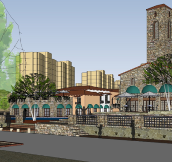 欧式酒店su模型