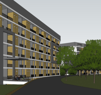 现代公寓楼su模型