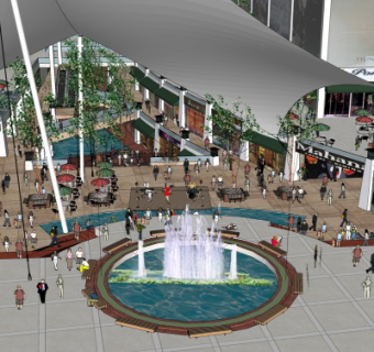 现代商业广场su模型