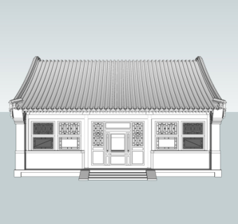 中式房屋建筑su模型