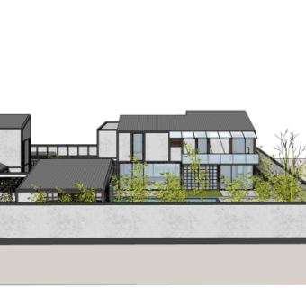 中式院子su模型