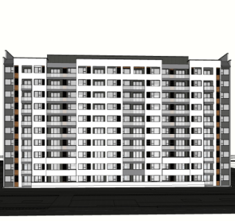 现代高层公寓楼su模型