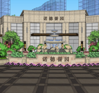 新古典建筑外观su模型