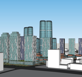 现代高层办公楼su模型