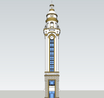 欧式钟楼免费su模型