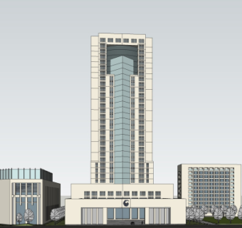 现代办公楼su模型