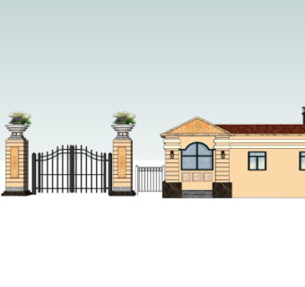 欧式门卫室免费su模型