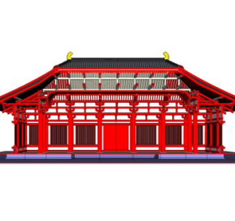 中式门头门面su模型