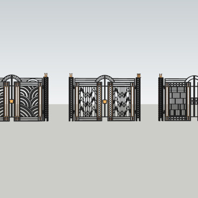 欧式铁艺大门su模型