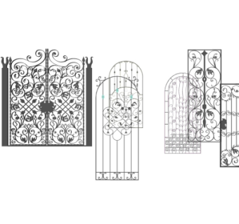 欧式铁艺大门su模型