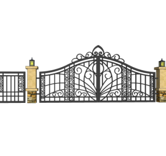 欧式铁艺大门su模型