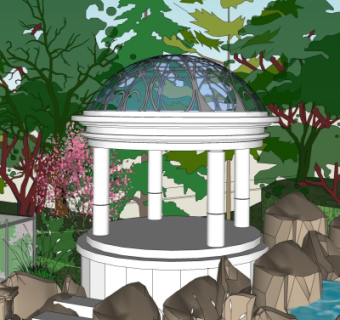 欧式凉亭su模型