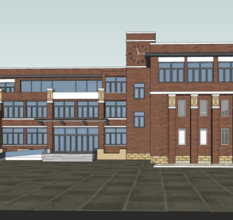 现代教学楼su模型