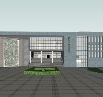 现代图书馆su模型