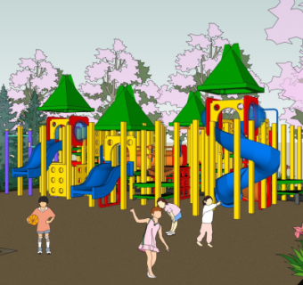 现代游乐设施su模型