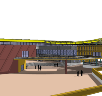 现代商业街su模型