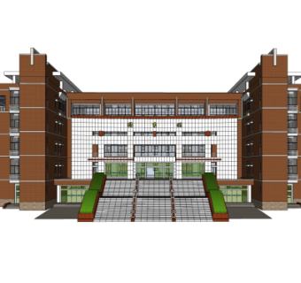 现代图书馆su模型