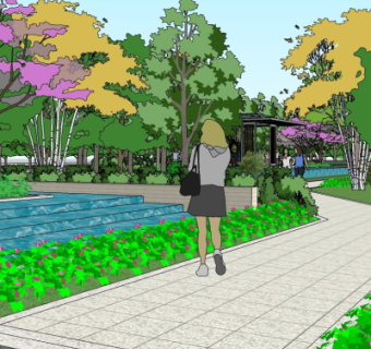 现代园林景观su模型