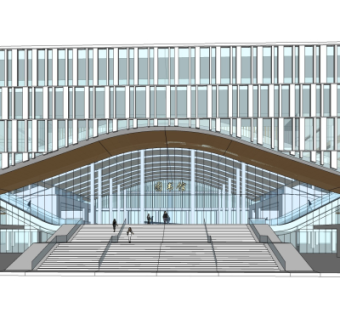 现代图书馆su模型