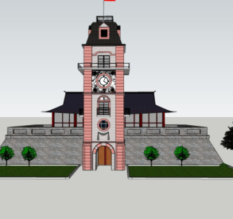 现代南通市钟楼su模型