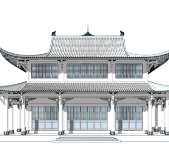 中式古建筑房屋su模型