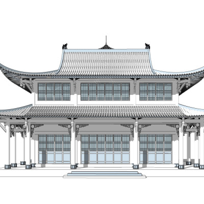 中式古建筑房屋su模型