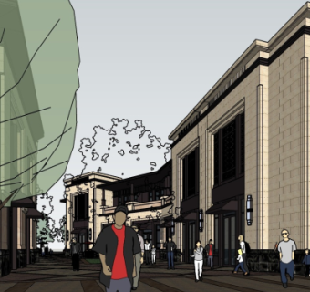 现代商业街su模型