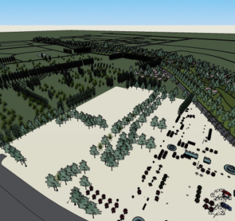 现代商业街鸟瞰规划su模型