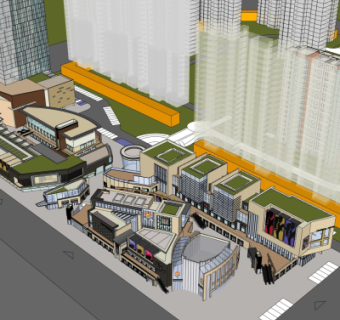 现代商业街su模型