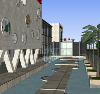 现代售楼处su模型