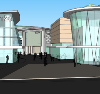 现代商业街su模型