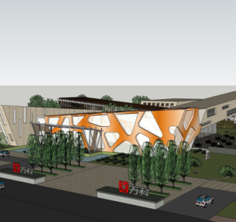 现代售楼处su模型