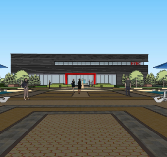 现代办公楼su模型