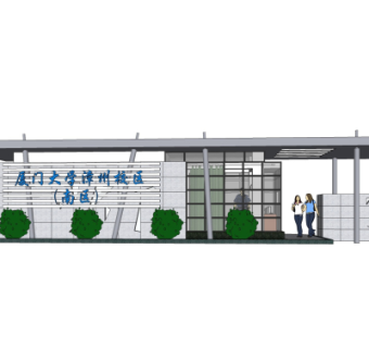 现代建筑门头su模型