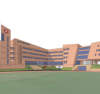 现代学校教学楼su模型