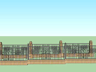 欧式铁艺护栏su模型