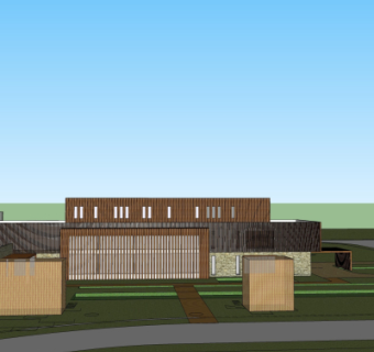 现代农业园区接待中心su模型