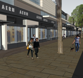 现代沿街商业建筑su模型