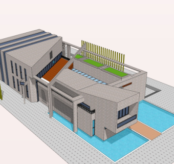 现代商业会所su模型