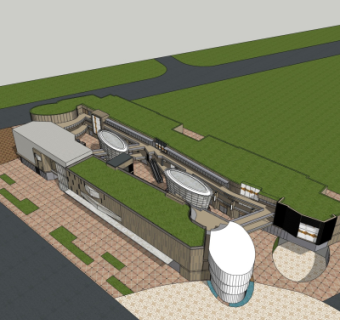 现代商业街su模型